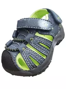 Infant Baby Boys Navy Blue & Neon Green Outdoor Sandals Summer Kids Shoes 2 - Picture 1 of 1