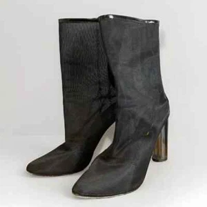 EGO Women's retro mesh sheer design Zip back black ankle boots UK6/US8/38.5 - Picture 1 of 7