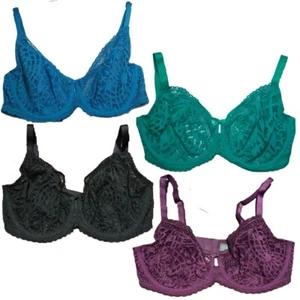 Reggiseno M&S Boutique in pizzo Marks and Spencer con ferretto coppa non modellata nero viola - Foto 1 di 27