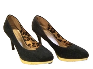 Christian Suriano Black Suede Leather High Hell Pumps Shoes Size 7M A260 - Picture 1 of 7