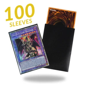 Yu-Gi-Oh! Black Card Sleeves, 100 Pcs per Pack, Matte Card Sleeves Size 62x89m - Picture 1 of 6