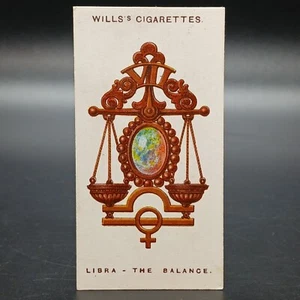 1923 Lucky Charms LIBRA THE BALANCE Antique Will's Tobacco Cigarette Card - Picture 1 of 2