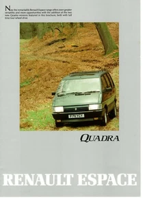 Renault Espace II Quadra TXE 2000-1 4x4 1989 UK Prospekt - Bild 1 von 1
