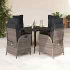 5 Piece Garden Dining Set With Cushions Grey Poly Rattan O5v4