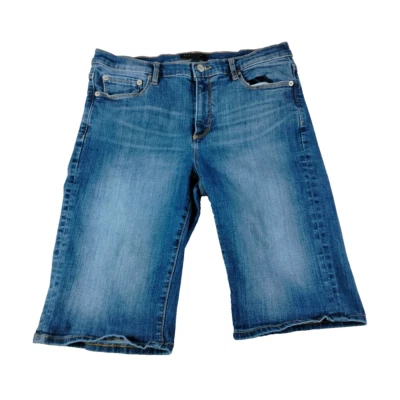 Banana Republic 女式百慕大短裤高腰牛仔弹力蓝色 30 码 — 第 1/4 张图片