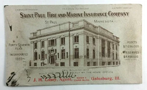 Antiker Reklame Tintenlöscher Saint Paul Fire And Marine Insurance Co 1912 - Bild 1 von 3