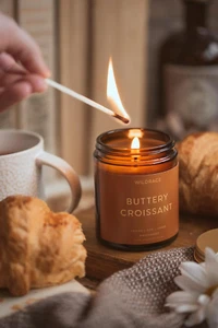 Buttery Croissant Pastry Scented Candle | Luxury Aromatherapy Scented Soy Can... - Picture 1 of 12
