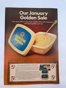 Pubblicità e coupon margarina Golden Glow 1967 gennaio vendita oro - Foto 1 di 2