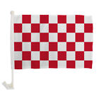 1 douzaine rouge et blanc à carreaux drapeau de voiture simple face drapeau à carreaux fenêtre de voiture