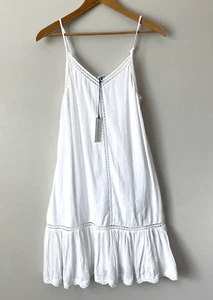 Cupcakes and Cashmere White Tank Sun Dress Sz Small S Tier Crochet Crinkle New - Picture 1 of 10