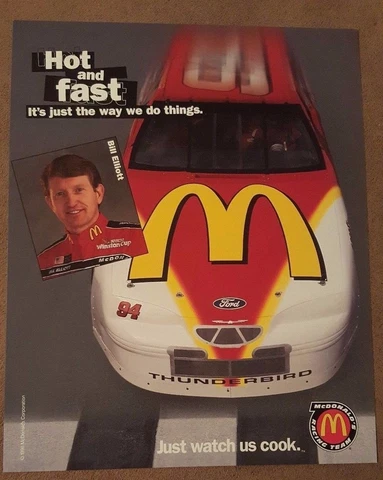 1996 McDonald's 94 Bill Elliott Picture with Short Autobiography Cover