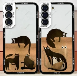 Black Cat Big Eyes Chat Coque Cover Case For Samsung Galaxy S24 S23 S22 S21 A54 - Photo 1 sur 4