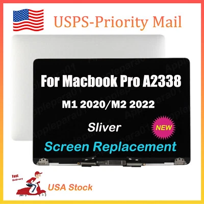 For Macbook Pro 13.3" A2338 2020 LCD Display Screen Replacement  EMC3578 Sliver - Image 1 of 4