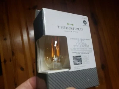 Threshold Dimmable Candelabra Set Of 6 LED Vintage Style Bulbs, NEW! (40W)  - Image 1 of 4
