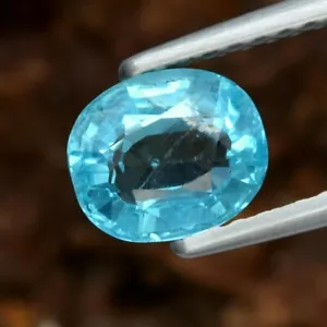0.99 Ct Apatita Natural Azul Neón Sin Tratar origen Brasil (Ver Video) - Bild 1 von 2