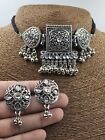 Indian Traditional Bollywood Style Silver Oxidized Boho Jewelry Choker Necklace