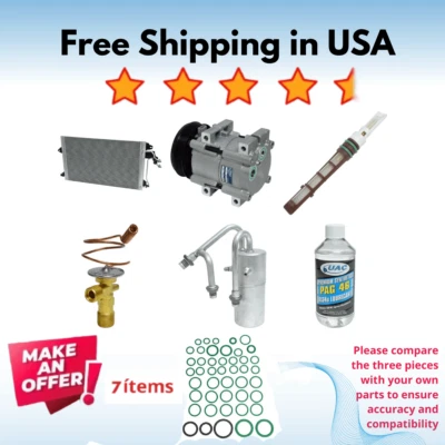 Compressor, Condenser & Valve A/C Fits Ford Windstar 1995-1996 - Imagem 1 de 4