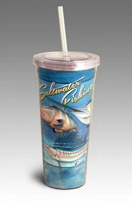 PESCA DE AGUA SALADA - 24 oz. Vaso acrílico aislante de doble pared de Am. Expedición Foto 1 de 4