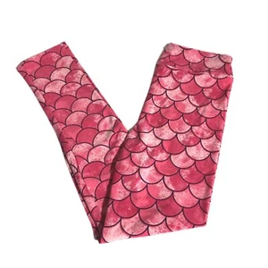 TC2 LuLaRoe Leggings  ~ PINK MERMAID SCALES PATTERN ~ Size 20-26 Tall & Curvy 2 - Picture 1 of 3