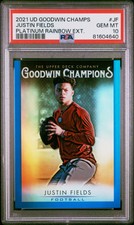2021 Upper Deck Goodwin Champions Platinum Rainbow Justin Fields PSA 10