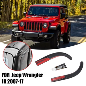 For Jeep Wrangler 2007-18 JK JKU Rain Diverter Guard Slot Gutter Extender Black - Bild 1 von 11