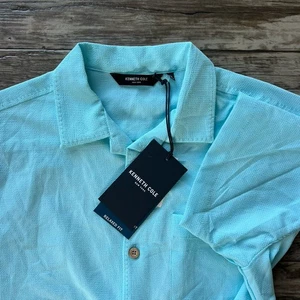 Kenneth Cole NY Men's Techni-Cole Relaxed Fit Textured Woven Shirt Medium - Picture 1 of 6