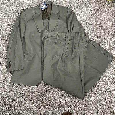 Brooks Brothers BrooksCool Poplin Olive Green Suit Mens 40R Jacket W34 Pants EUC - Image 1 of 4