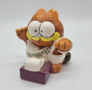 Tax Day Garfield the Cat Accountant Ten Key Figurine 1981 Enesco Jim Davis - Picture 1 of 6