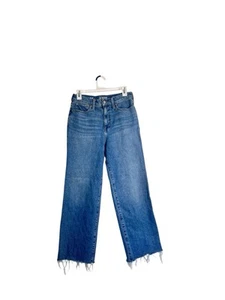 J Crew Women's Slim Wide Leg Cotton High Rise Distressed Jeans size 27 - Picture 1 of 5