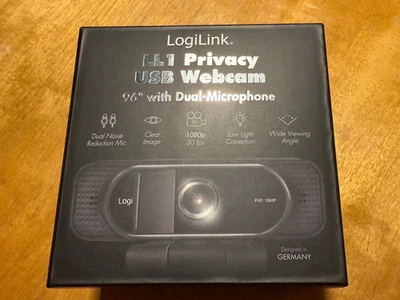  LogiLink LL1 PrivacyUSB Webcam, Full-HD, USB, Mikrofon, Abdeckung, OVP, WIE NEU - Bild 1 von 4