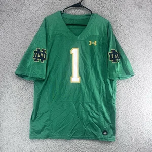 Notre Dame Fighting Irish Under Armour Football Jersey #1 Green Men's Large 5A - Picture 1 of 8