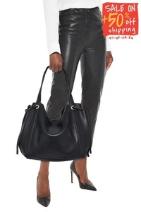 PVP €427 DKNY Bolso de Mano de Cuero Grande Logo Doble Asas Cierre Magnético a Presión - Imagen 1 de 7