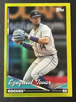 Ezequiel Tovar 2024 Topps Archives Yellow Foil Colorado Rockies  - Image 1 of 2
