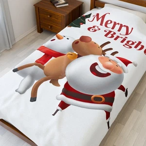 Gemütliche Weihnachten Plüsch Decke Überwurf, weiche Fleecedecke, Queen 60" x 80" - Bild 1 von 8