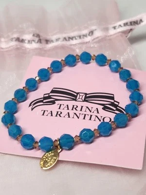 Tarina Tarantino Swarovski Cristales Azul Aqua Pulsera Infantil Nuevo Foto 1 de 4