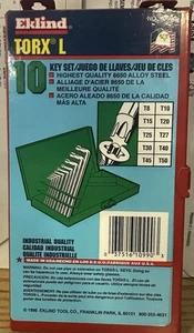 Eklind Tool 10990 TORX L 10 KEY Set T8-T50 IN RED METAL CASE USA MADE BRAND NEW - Picture 1 of 2