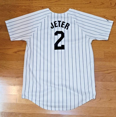 Majestic DEREK JETER 2 New York Yankees Jersey Blanco Talla JUVENTUD o Damas XL 38" Foto 1 de 4