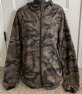 Linda Jaqueta Masculina Gigante com Capuz Leve Quebra-Vento Externa Camuflagem Grande - Imagem 1 de 4