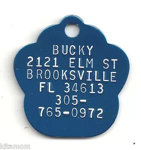 K-9 Dog Paw Print Lost Pet Personalized Customized ID Tag - Picture 1 of 12