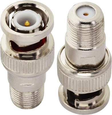 F-Type to BNC Coax Adapter BNC Male to F Female Coaxial Cable Connector BNC Plug - Image 1 of 4