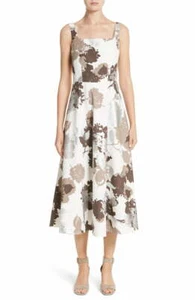 Lafayette 148 New York L23812 Arlene Print Midi Dress Size 8 - Picture 1 of 6