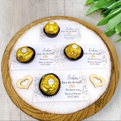 Edles Gastgeschenk Hochzeit/ Gastgeschenk/ personalisierte Pralinenkarte - Bild 1 von 2