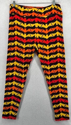 NUEVO SIN ETIQUETAS Leggings LuluRoe Para Mujer Naranja, Amarillo y Negro Estampado de Murciélago Talla TC2 Foto 1 de 4