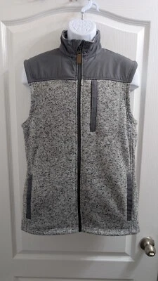 Chaleco Suéter George Para Hombres M 38-40 Cremallera Completa Gris Mármol Tejido Bolsillos Foto 1 de 4
