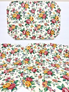 Longaberger Fabrics Garden Splendor Roses SET OF 2 Reversable Fabric Placemats - Picture 1 of 4