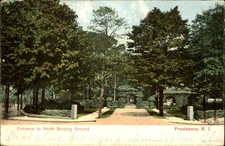 Entrance to North Burying Ground~Providence RI ~ UDB 1906~cemetery~ivy