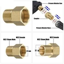 M22 15mm Male Thread to M22 14mm Female Metric Adapter Pressure Washer Brass HL