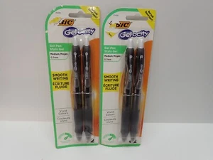 BIC Gelocity Medium Gel Pens Black Ink .7mm 4 Total Pens 2 Packages - Picture 1 of 7