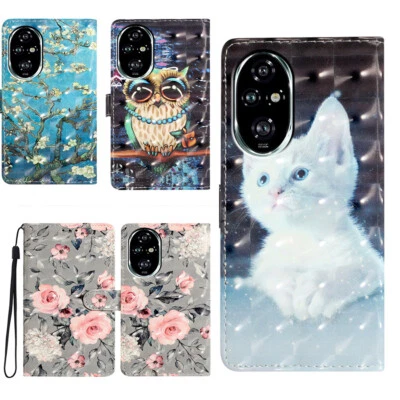 Phone Cover for Huawei P40 P50 P30 P20 P10 3D Retro Painted Leather Wallet Case - Image 1 of 4