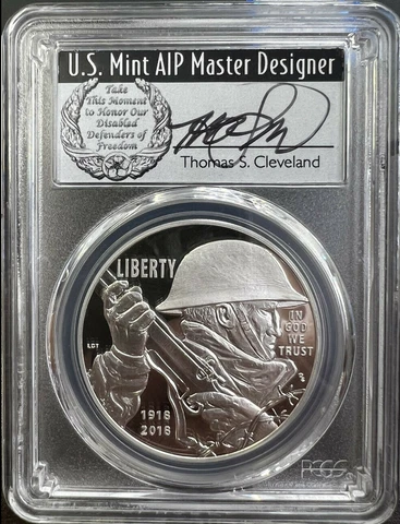 2018-P S$1 World War I Centennial Dollar Cleveland Label FDOI NGC PR70DCAM R4 Cover